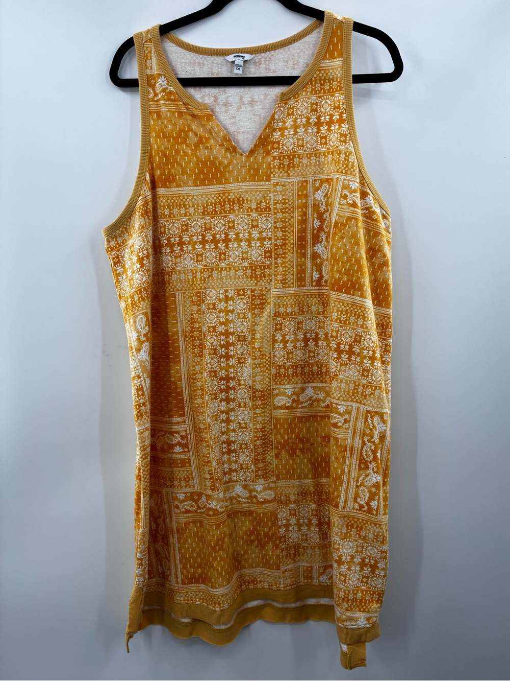 Sonoma Sleeveless Honey Yellow Patterned Dress size XXL
